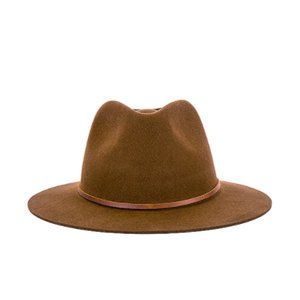 Brixton Wesley Wool Medium-Brim Fedora in "Coffee"